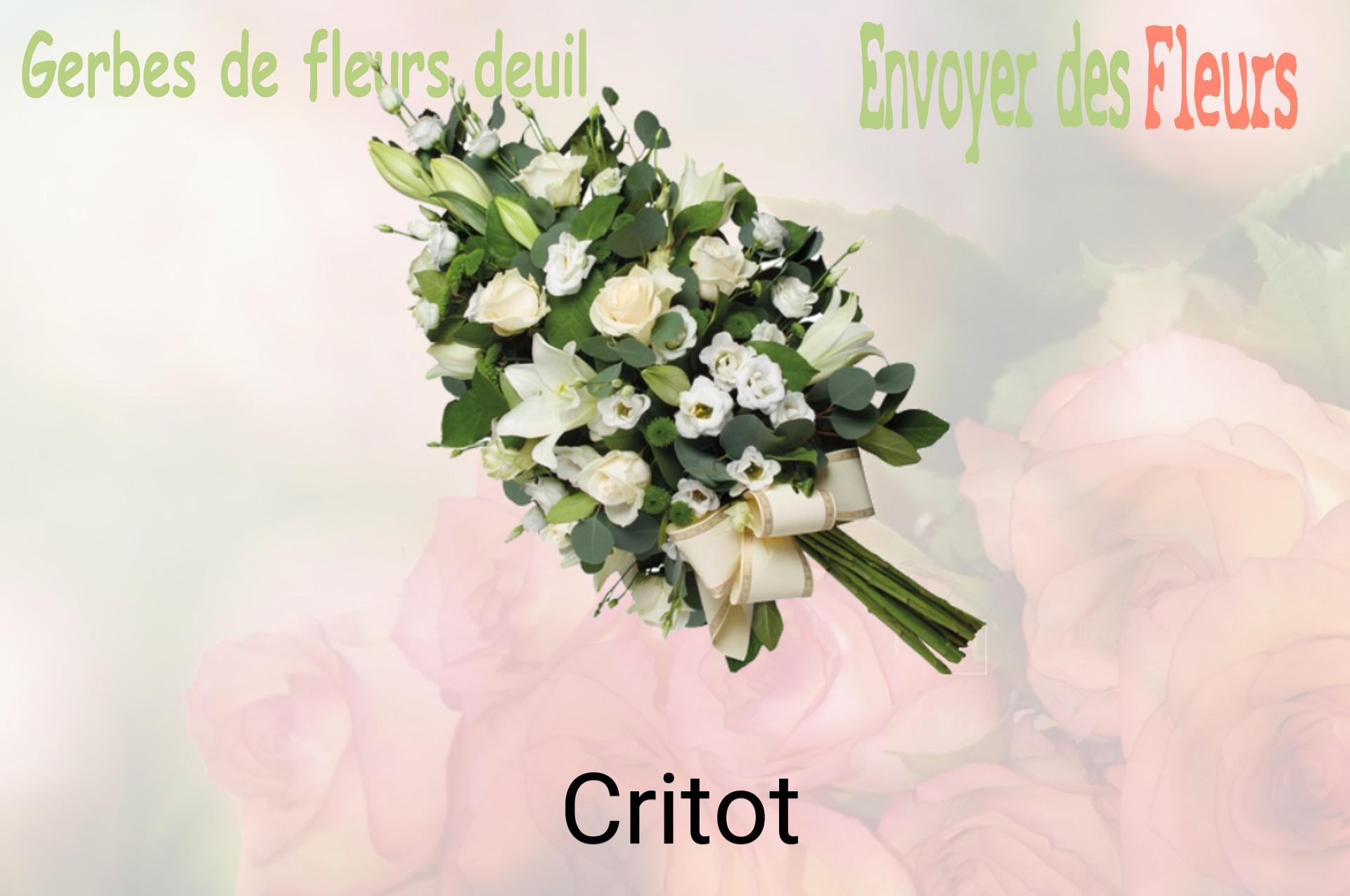 Gerbe de fleurs de deuil livrée à Critot